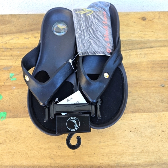 Hawaiian Jellys Ultra Comfort O'o Black Lava Unisex Sandals Women's Siz… - Picture 9 of 16